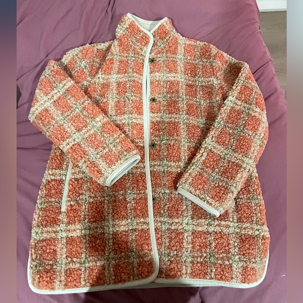 NIC+ZOE Kids Plaid Puffer Jacket - Pink and Cream